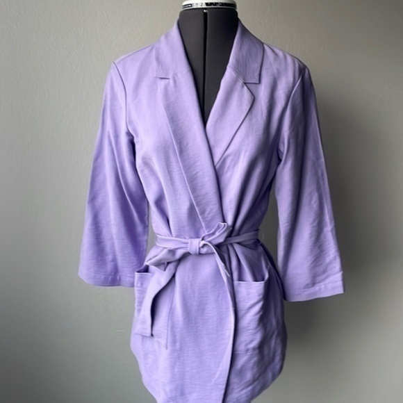 Leith jacket size small lilac blazer softgirl wrap around with belt